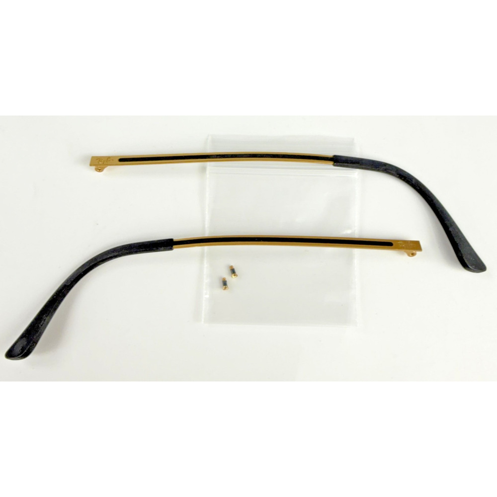 Ray-Ban RB6375F 3031 55-18 Gold Black Eyeglasses Replacement Temples Rubber
